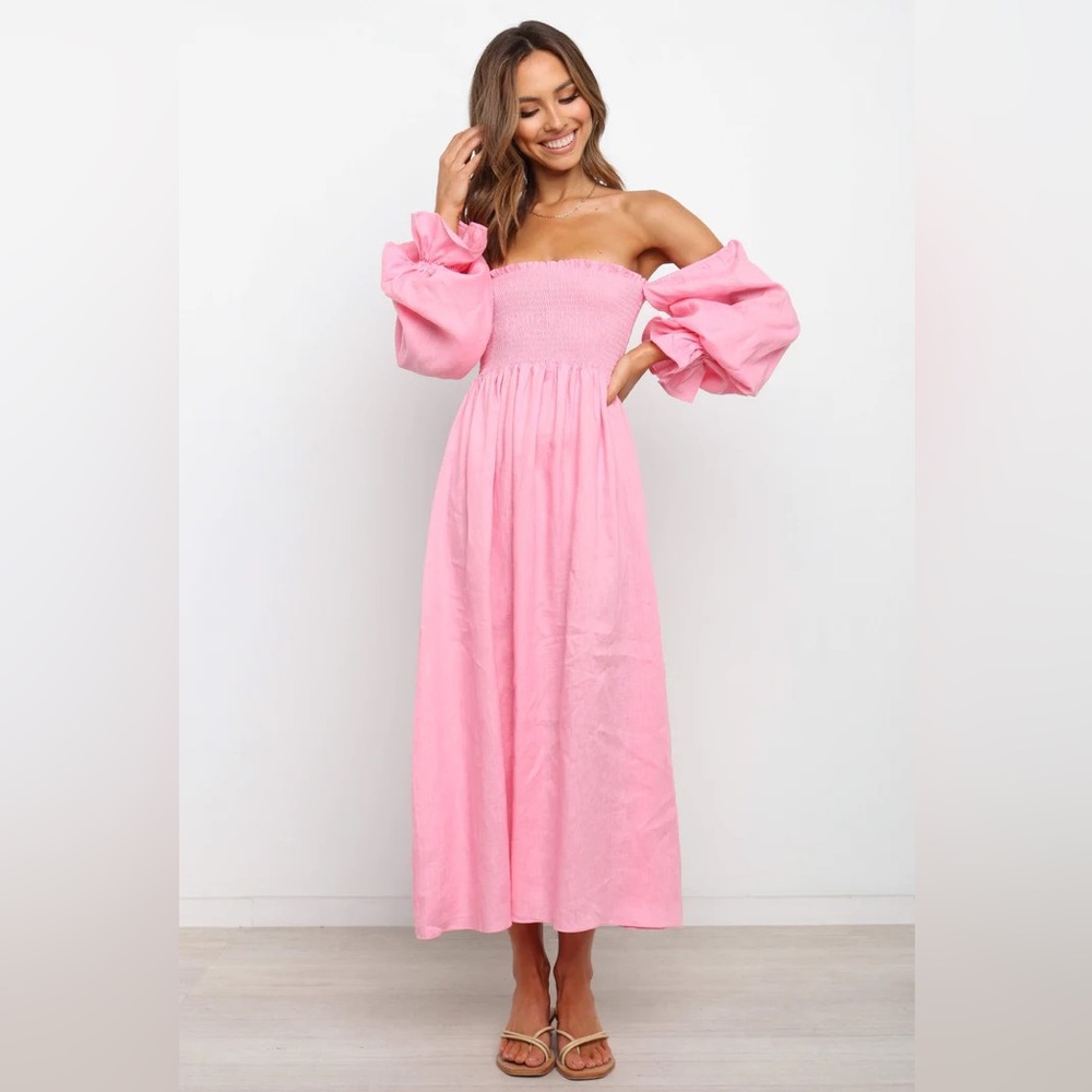 Petal & Pup Pink Off-Shoulder Midi Dress